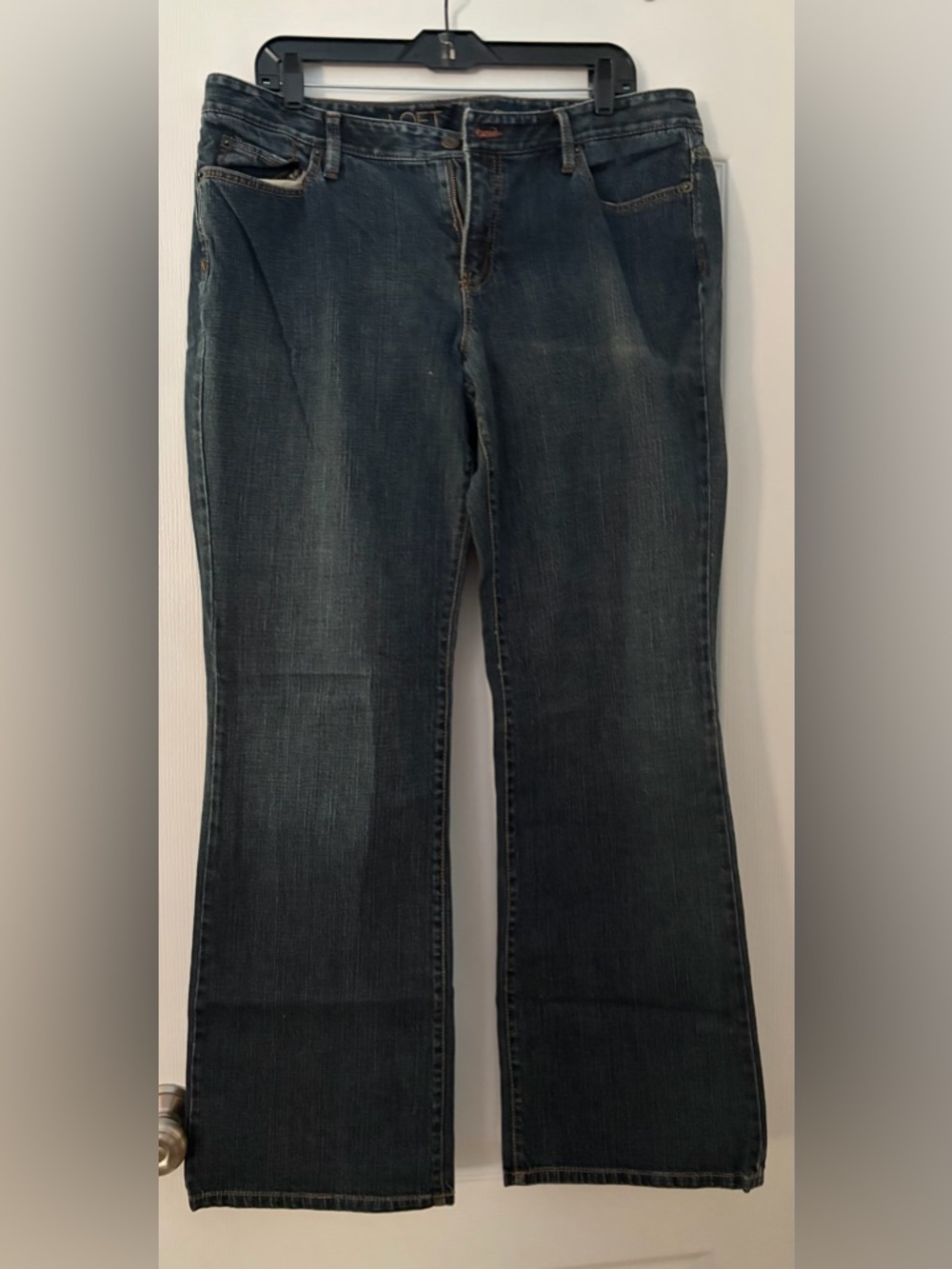 LOFT Women's Dark Blue Flare Jeans